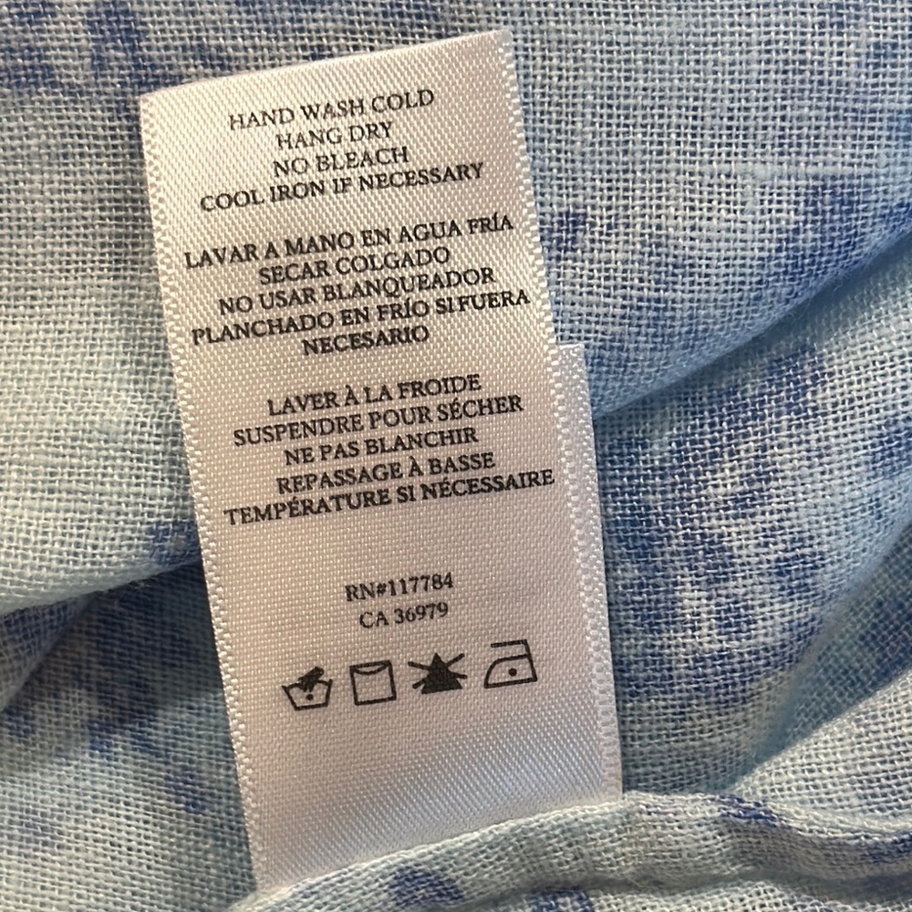 RAILS • Mariah Linen Blend Blue Floral Blouse • Size Large - Picture 9 of 11